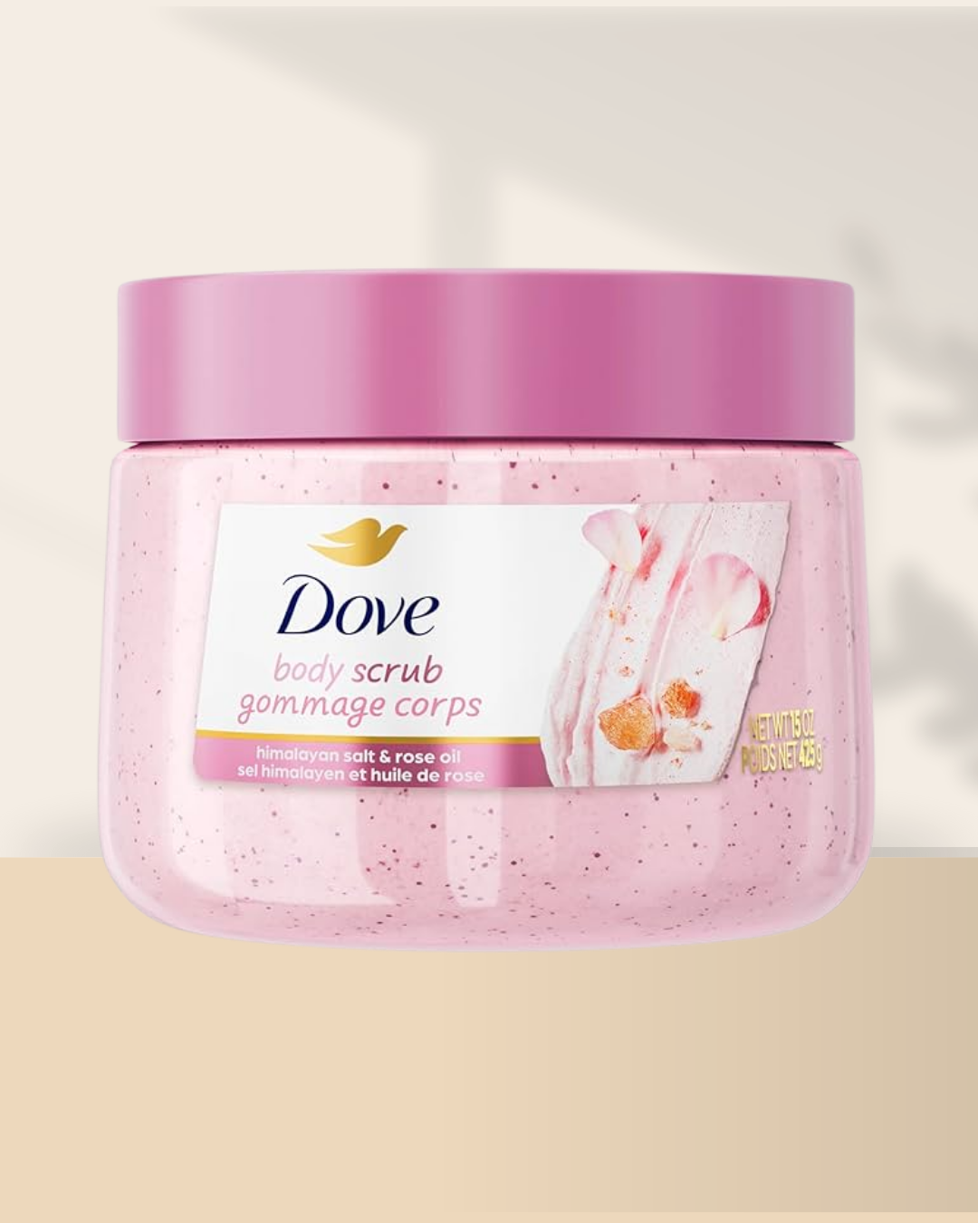 Exfoliante Corporal para Mujer con Sal de Himalayan y Aceite de Rosa, 15 oz - DOVE