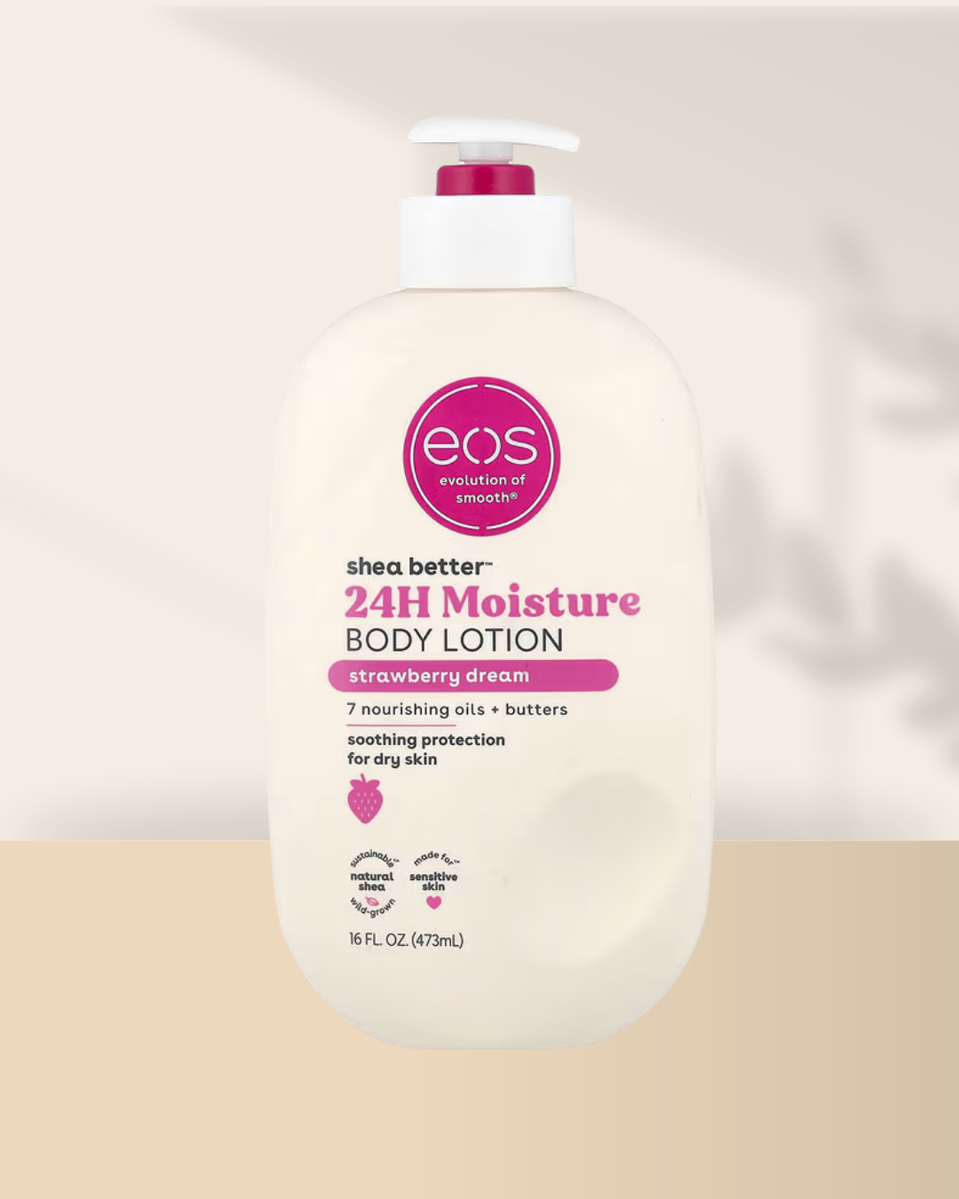 Karité Mejor Loción Corporal para Piel Seca, Sueño de Fresa, 16 fl oz - EOS
